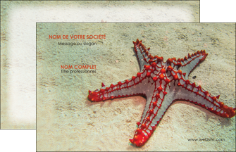maquette en ligne a personnaliser carte de visite voyagistes etoile de mer sable mer MLGI38687