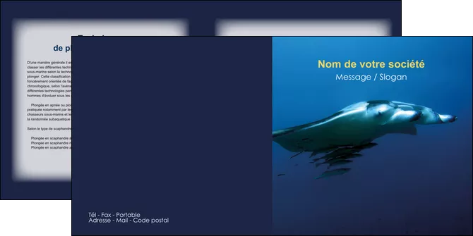 realiser depliant 2 volets  4 pages  animal poissons animal plongee MLGI38783