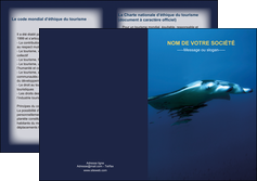 personnaliser maquette depliant 2 volets  4 pages  animal poissons animal plongee MIS38797