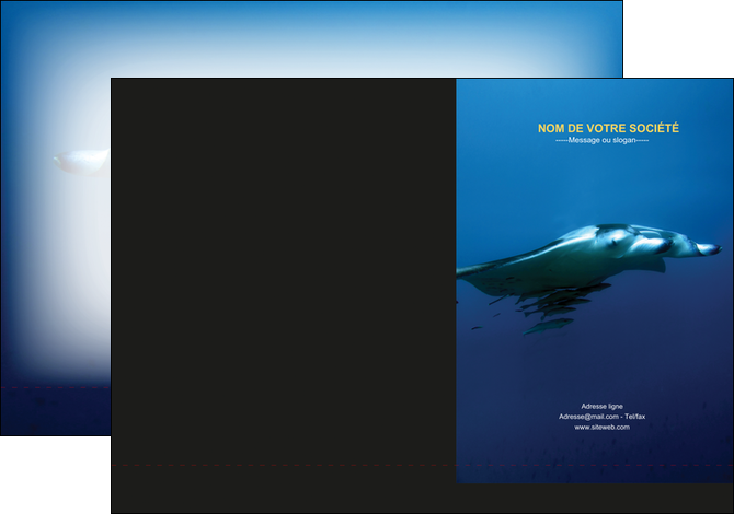 imprimerie pochette a rabat animal poissons animal plongee MID38823