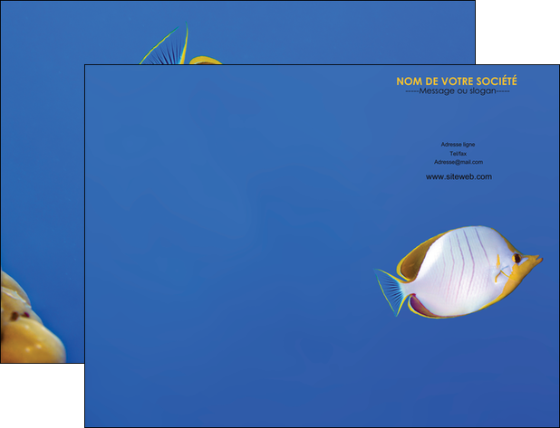 imprimer pochette a rabat poisson et crustace poissons mer ocean MIDBE38873