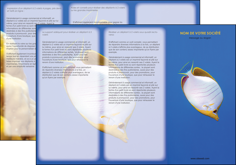 personnaliser maquette depliant 3 volets  6 pages  poisson et crustace poissons mer ocean MIDBE38887