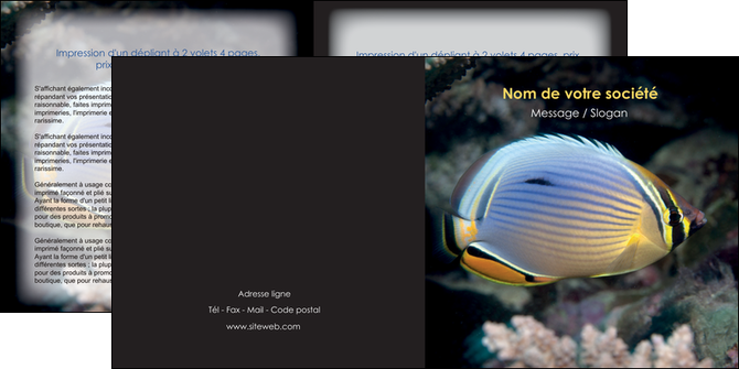 modele en ligne depliant 2 volets  4 pages  animal poisson animal nature MID38927