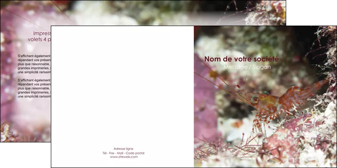 imprimerie depliant 2 volets  4 pages  poisson et crustace crevette crustace animal MIFLU39001
