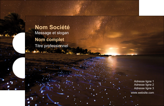 modele carte de visite tourisme  plage bord de mer couche de soleil MID39207