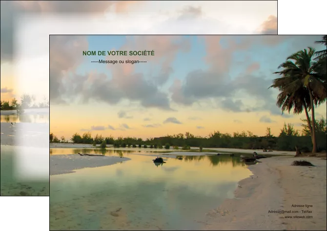 faire affiche tourisme  plage bord de mer arbre MLIGLU39297