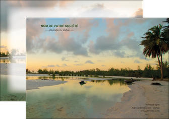 maquette en ligne a personnaliser affiche tourisme  plage bord de mer arbre MID39331