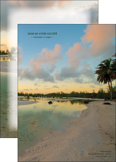 imprimer affiche tourisme  plage bord de mer arbre MFLUOO39333