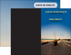 modele carte de visite paysage pirogue plage mer MID39355