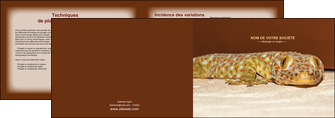 maquette en ligne a personnaliser depliant 2 volets  4 pages  animal reptile cameleon animal MLGI39521