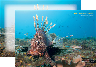 maquette en ligne a personnaliser affiche animal poissons animal bleu MIF39579