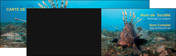 personnaliser maquette carte de visite animal poissons animal bleu MIDCH39593