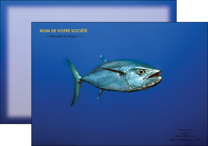 faire modele a imprimer flyers animal poissons animal bleu MLGI39597