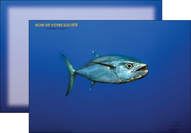 modele affiche animal poissons animal bleu MLGI39603