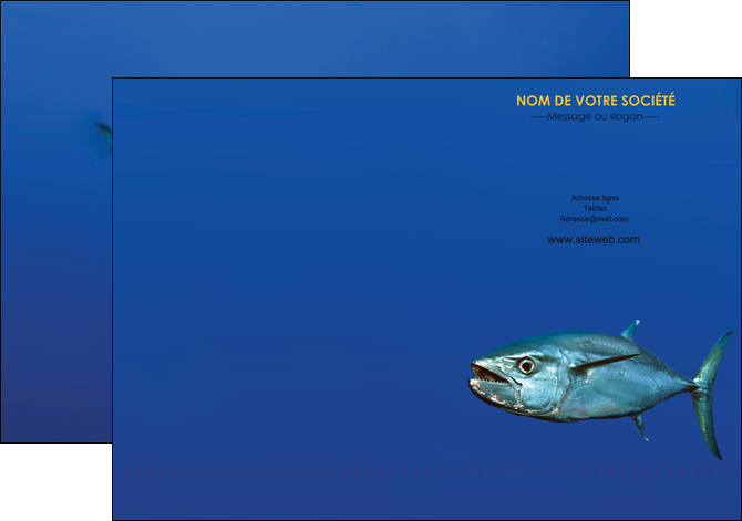 creer modele en ligne pochette a rabat animal poissons animal bleu MLGI39607