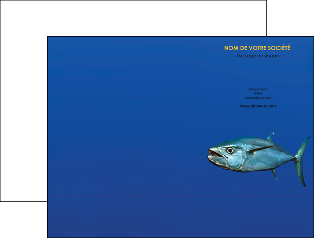 imprimer pochette a rabat animal poissons animal bleu MLGI39609