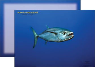 creer modele en ligne affiche animal poissons animal bleu MIFBE39611