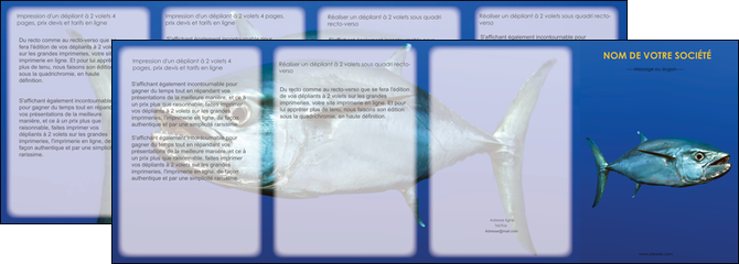 cree depliant 4 volets  8 pages  animal poissons animal bleu MLGI39613