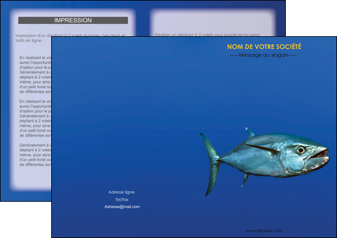 maquette en ligne a personnaliser depliant 2 volets  4 pages  animal poissons animal bleu MLGI39615