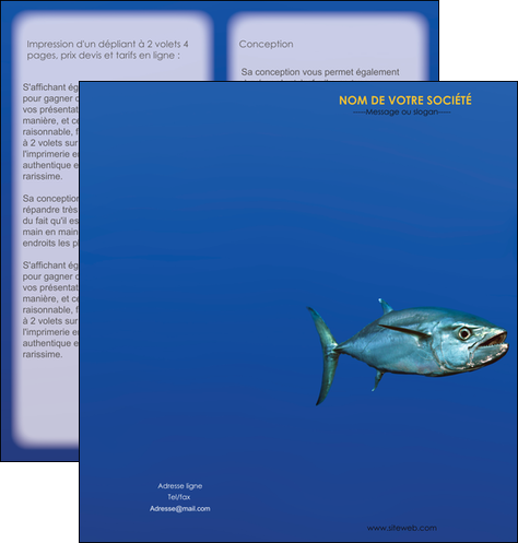 exemple depliant 2 volets  4 pages  animal poissons animal bleu MLGI39617