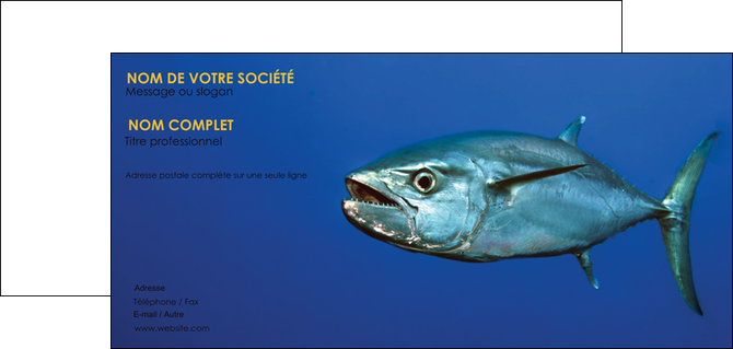 imprimerie carte de correspondance animal poissons animal bleu MLGI39625