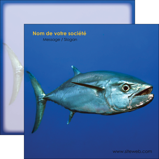 maquette en ligne a personnaliser flyers animal poissons animal bleu MLGI39631