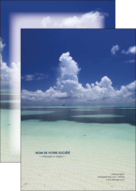 maquette en ligne a personnaliser affiche ciel bleu plage MIS39643