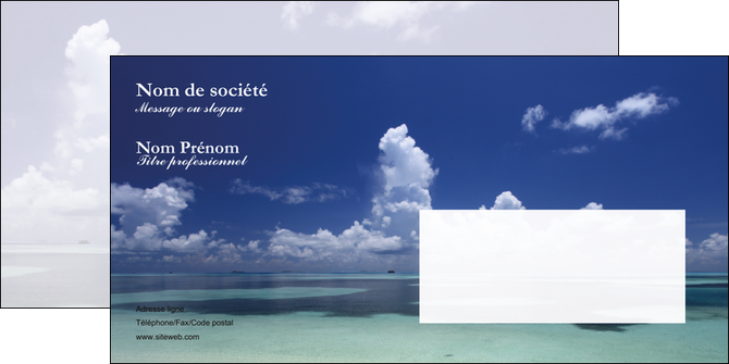 maquette en ligne a personnaliser enveloppe ciel bleu plage MIDCH39683