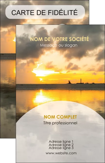 modele carte de visite sejours couche de soleil plage ile MIFBE40043