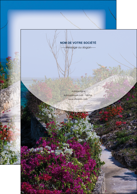 personnaliser maquette flyers fleuriste et jardinage allee des fleurs rue des fleurs fond MLGI40059