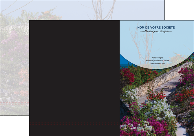 creer modele en ligne pochette a rabat fleuriste et jardinage allee des fleurs rue des fleurs fond MLGI40069