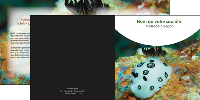 cree depliant 2 volets  4 pages  animal poisson sous marine nature MIFBE40169
