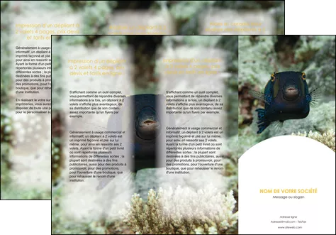creation graphique en ligne depliant 3 volets  6 pages  animal poisson sous marine nature MID40205