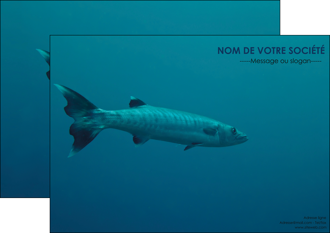 creation graphique en ligne affiche animal poisson plongee nature MIFBE40385