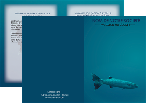 personnaliser modele de depliant 2 volets  4 pages  animal poisson plongee nature MID40389