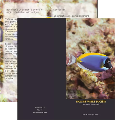 faire modele a imprimer depliant 2 volets  4 pages  chasse et peche poisson poissonnerie poissonnier MIFLU40431
