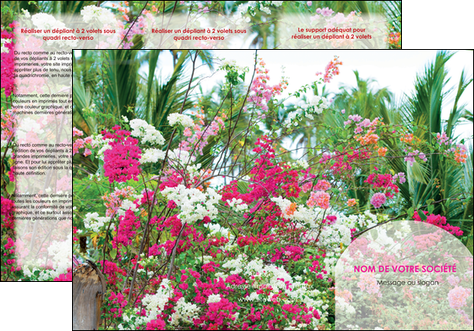 realiser depliant 3 volets  6 pages  fleuriste et jardinage fleurs plantes nature MLGI40461