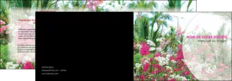 exemple depliant 2 volets  4 pages  fleuriste et jardinage fleurs plantes nature MLGI40471