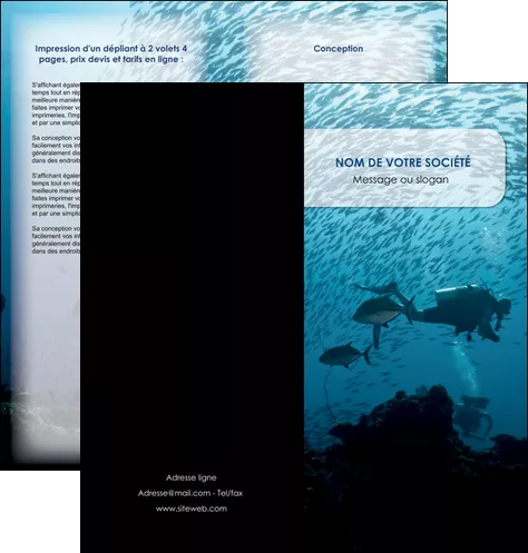 realiser depliant 2 volets  4 pages  plongee  plongee plongee sous  marine plongeurs MIFCH40529