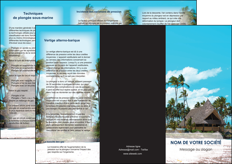 personnaliser modele de depliant 3 volets  6 pages  agence immobiliere maison maison sur la plage lotissement MIFCH40607