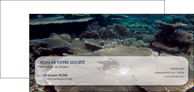 impression carte de correspondance plongee  massif de corail mer nature MLIP40625