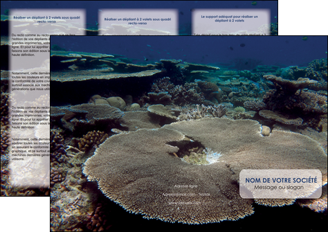 exemple depliant 3 volets  6 pages  plongee  massif de corail mer nature MID40637