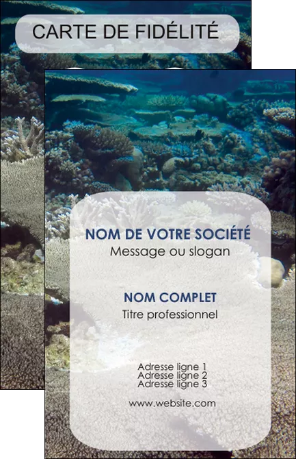 creer modele en ligne carte de visite plongee  massif de corail mer nature MLGI40655