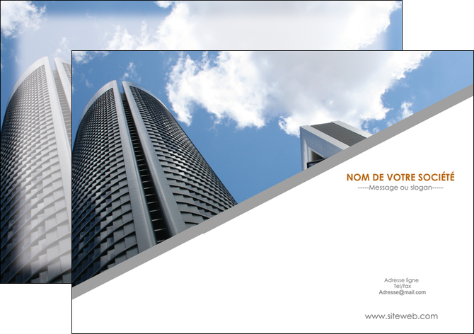 personnaliser modele de flyers agence immobiliere immeuble gratte ciel immobilier MID42533