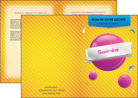 cree depliant 2 volets  4 pages  soiree evenement rayure MID43339