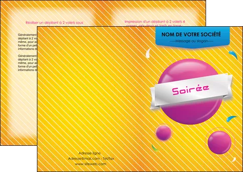 cree depliant 2 volets  4 pages  soiree evenement rayure MLGI43339