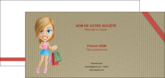 personnaliser maquette carte de correspondance vetements et accessoires shopping emplette fille MIS43603