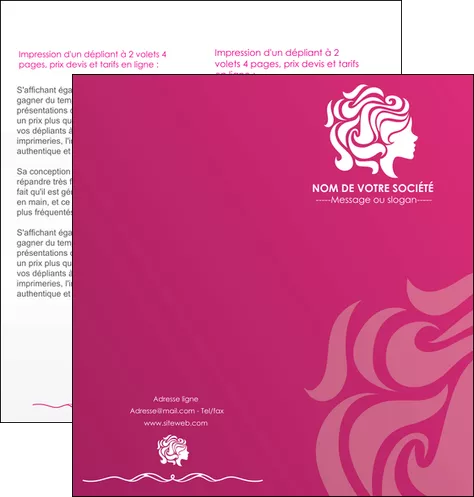 faire modele a imprimer depliant 2 volets  4 pages  centre esthetique  coiffure salon salon de coiffure MLGI44427