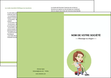 imprimer depliant 2 volets  4 pages  agence de placement  femme de menage employe de maison nenene MIFBE44565