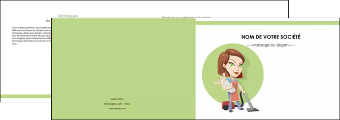 creation graphique en ligne depliant 2 volets  4 pages  agence de placement  femme de menage employe de maison nenene MIFBE44575